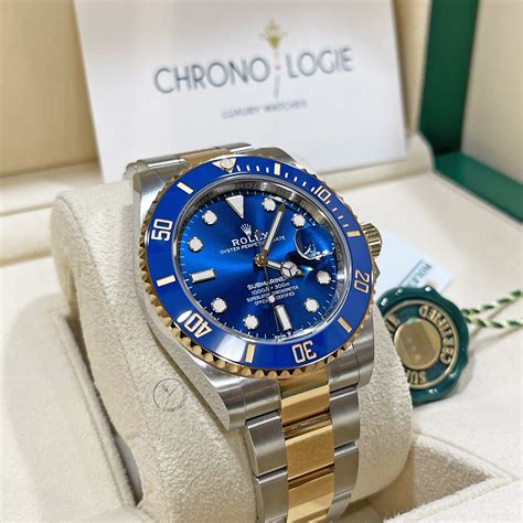 rolex submariner gold blue dial